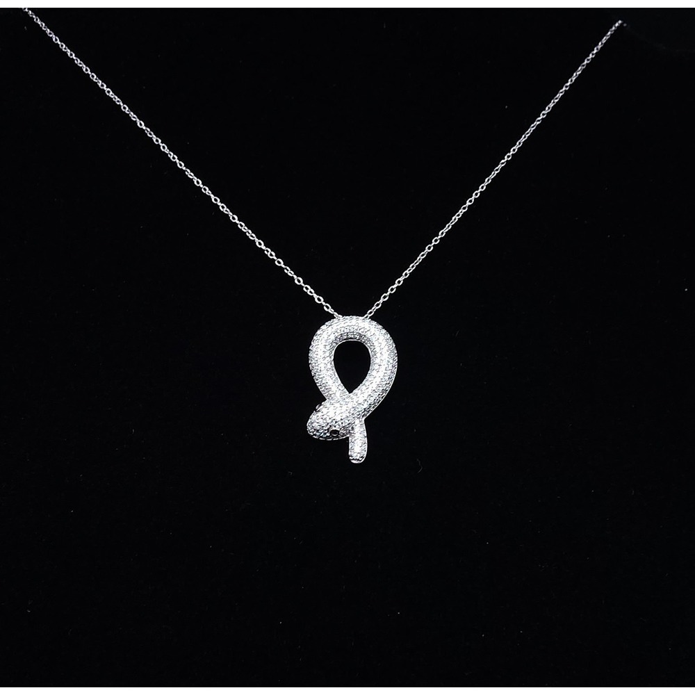 1.50 Ctw Moissanite Snake Pendant 925 Silver Necklace
